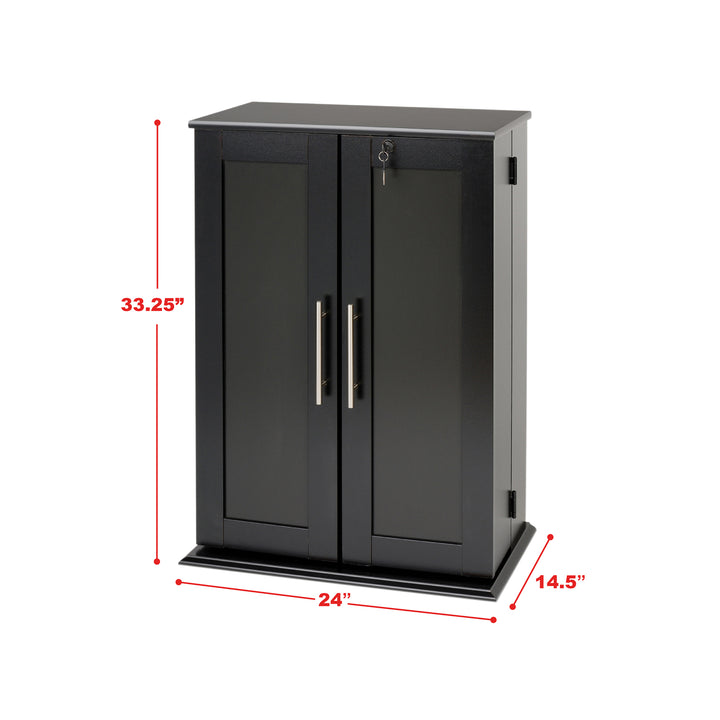 Slate Media 24" Small 2-Door Locking Media Storage