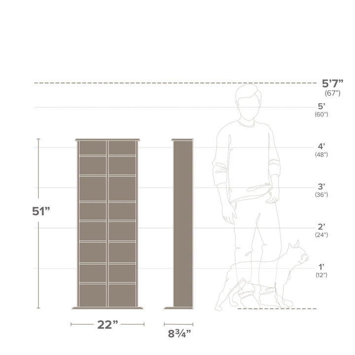Slate Media 22" Double Tower Media Storage