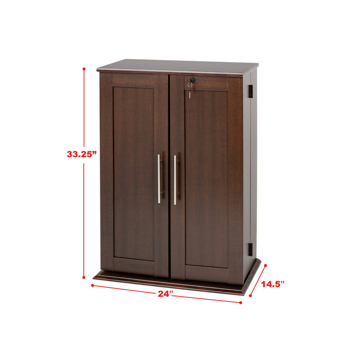 Slate Media 24" Small 2-Door Locking Media Storage