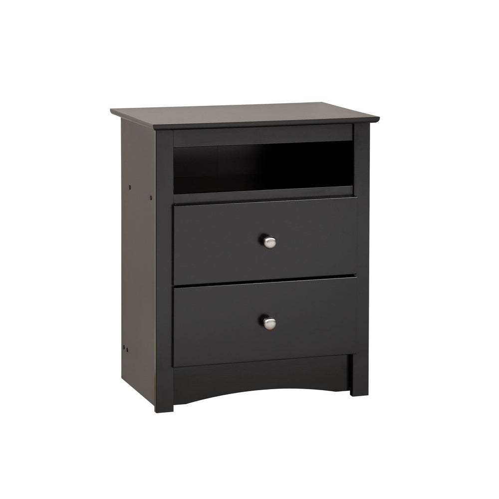 Sonoma 2-Drawer Open Shelf Nightstand