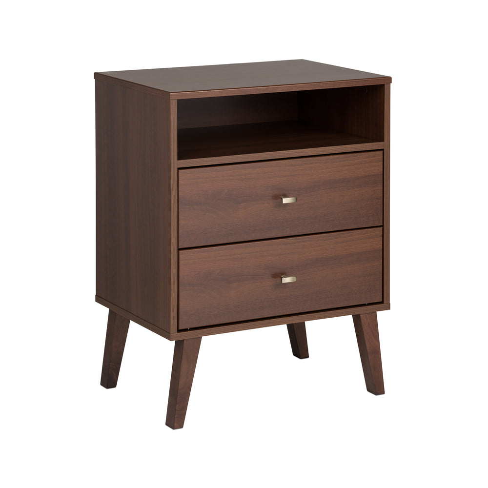 Milo 2-Drawer Open Shelf Nightstand