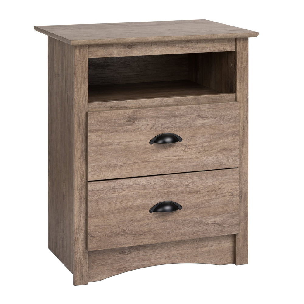 Sonoma 2-Drawer Open Shelf Nightstand
