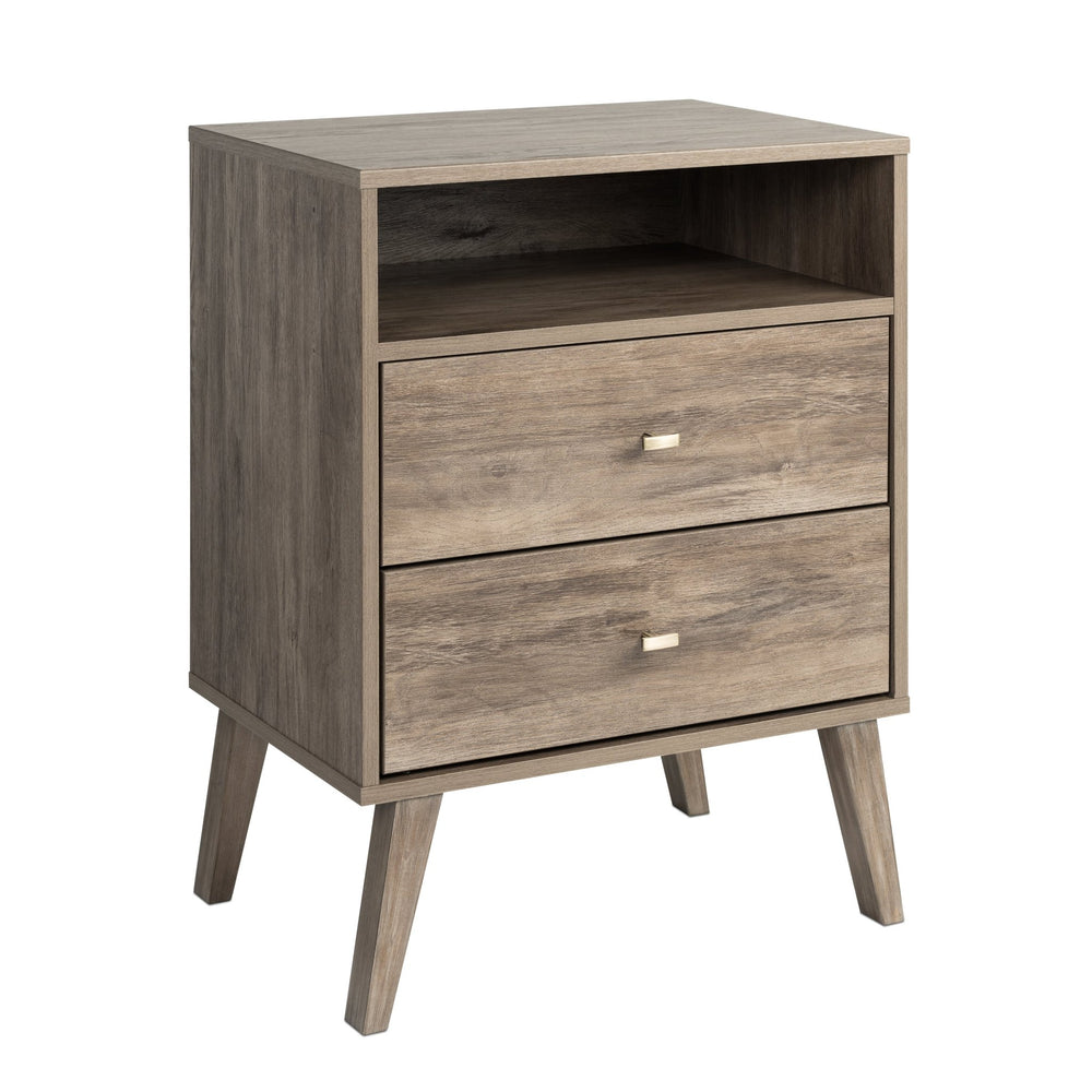 Milo 2-Drawer Open Shelf Nightstand