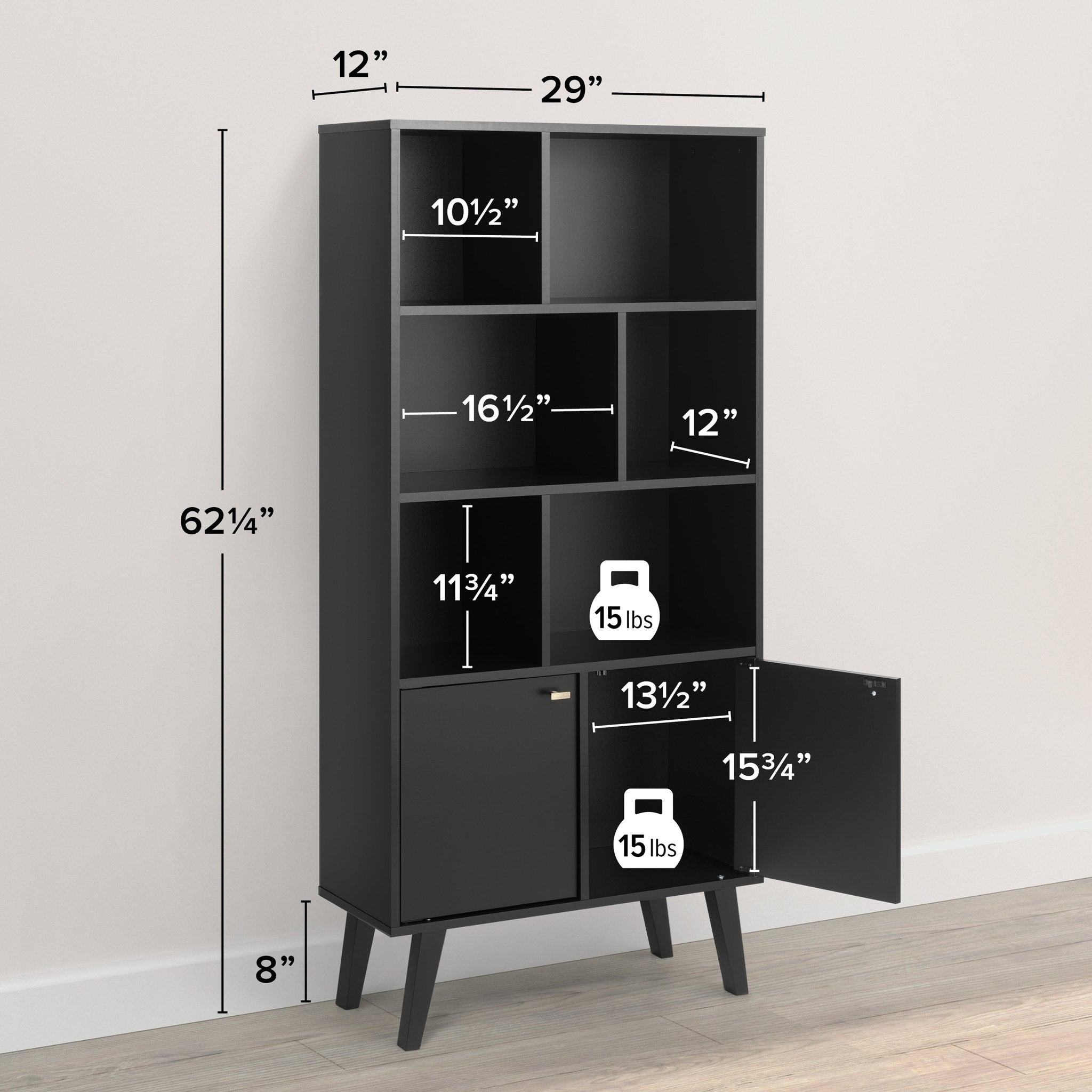 Milo 62.25" Bookcase - Thumbnail 5