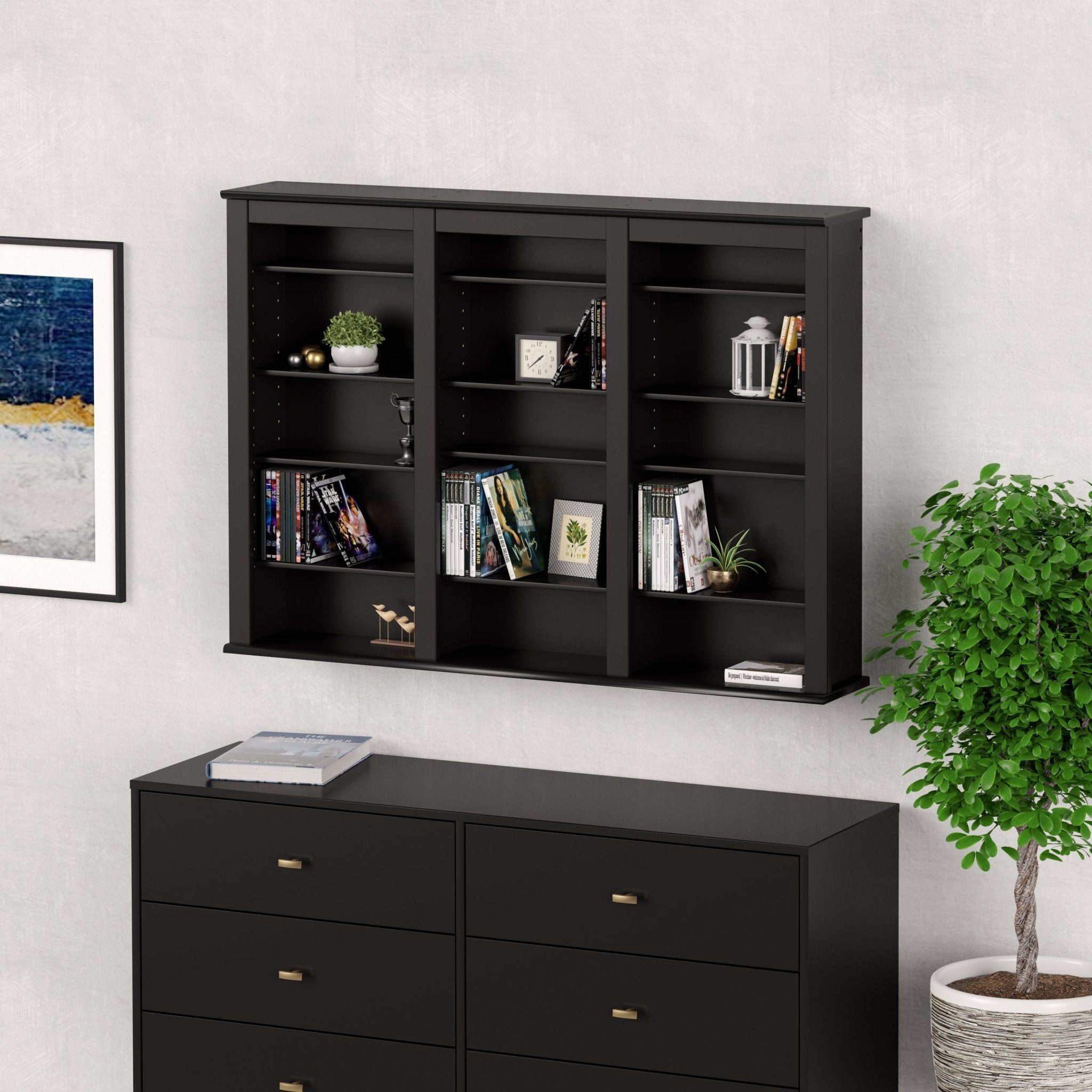 Slate Media 47" Triple Wall Mounted Media Storage