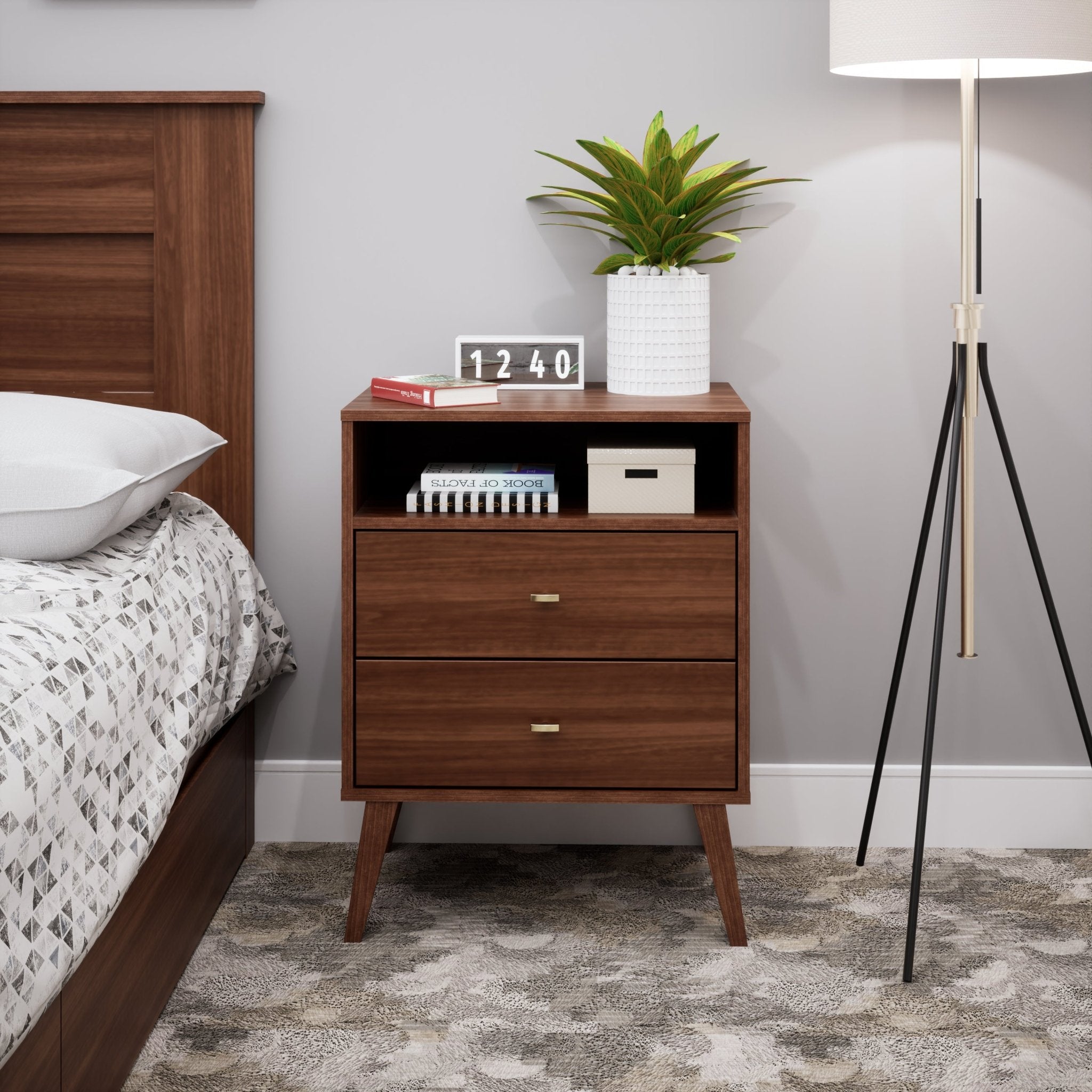 Milo 2-Drawer Open Shelf Nightstand – Prepac Furniture