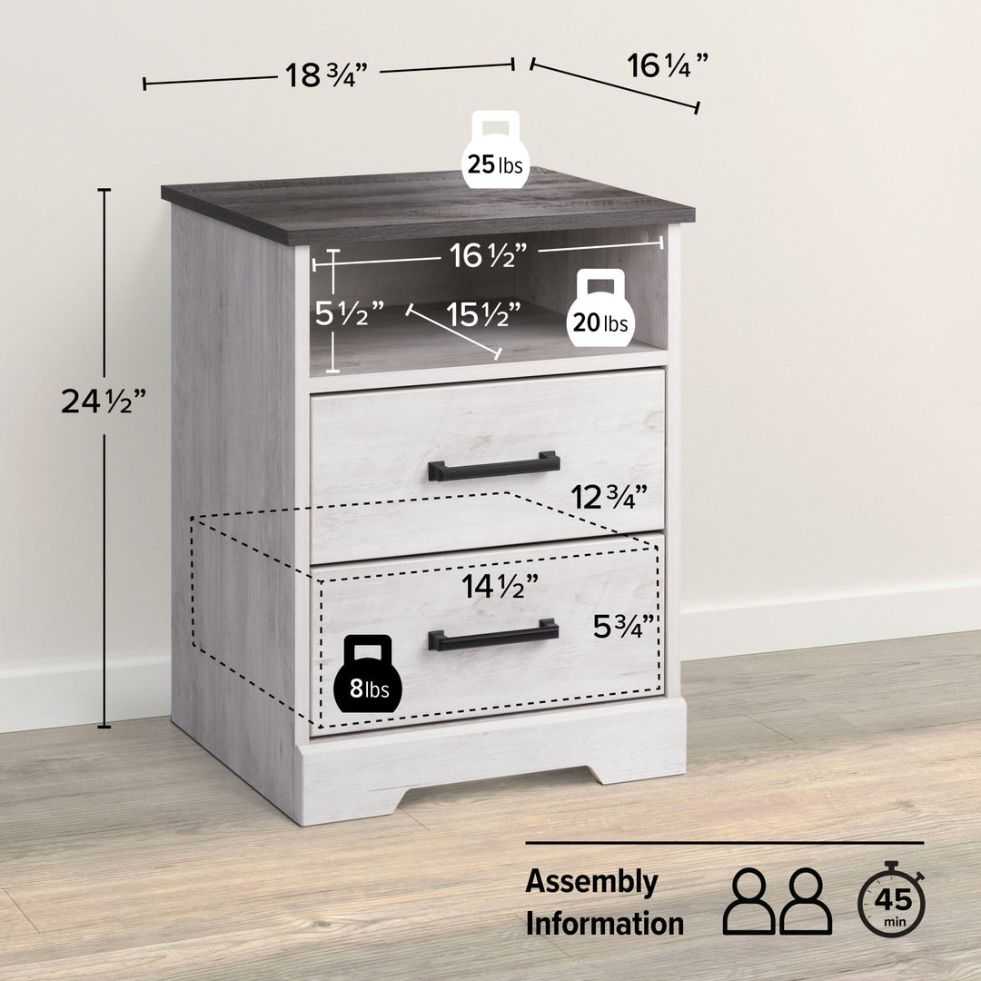 Rustic Ridge 2-Drawer Nightstand
