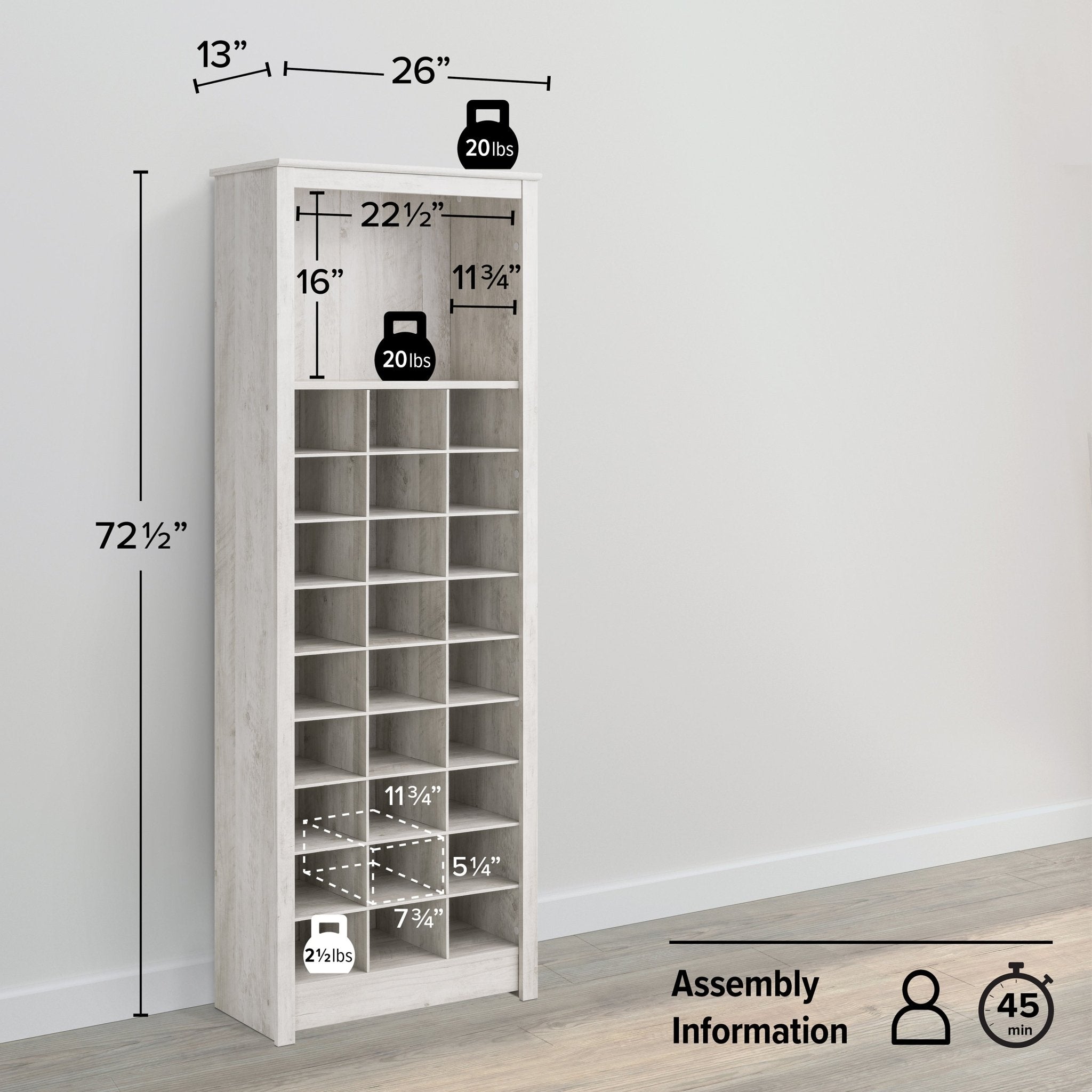 Rustic Ridge 26" Shoe Storage - Thumbnail 5