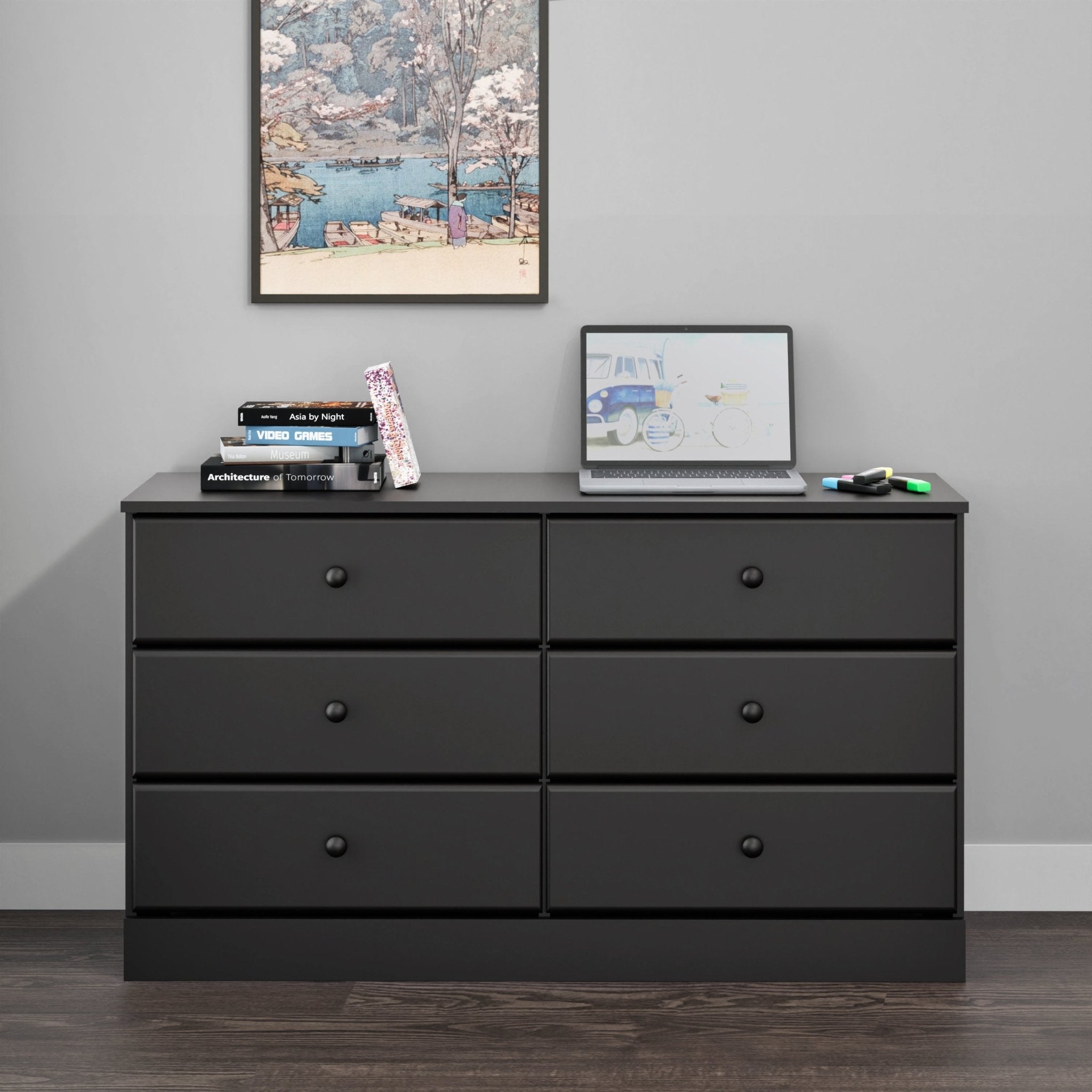 Prepac Astrid 6 Drawer Double Dresser - Thumbnail 2