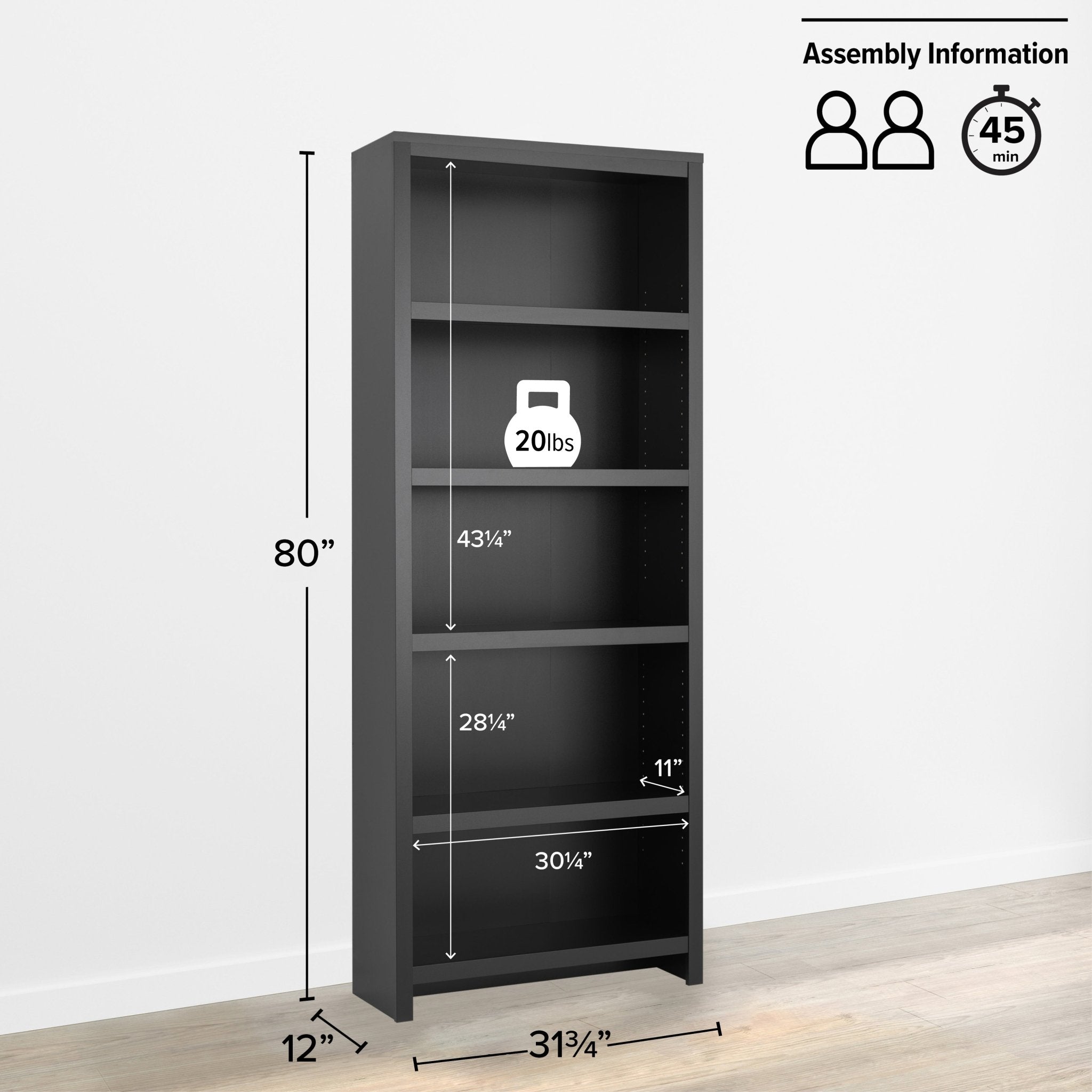 Moda 80" Bookcase - Thumbnail 5