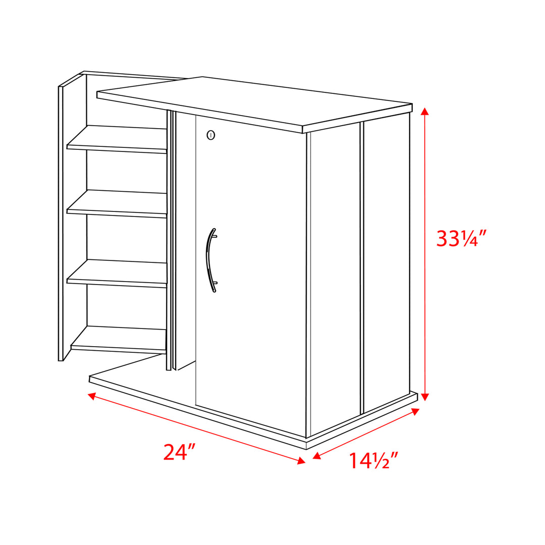 Slate Media 24" 2-Door Locking Panel Door Media Storage