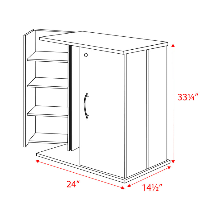 Slate Media 24" 2-Door Locking Panel Door Media Storage