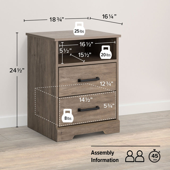 Rustic Ridge 2-Drawer Nightstand