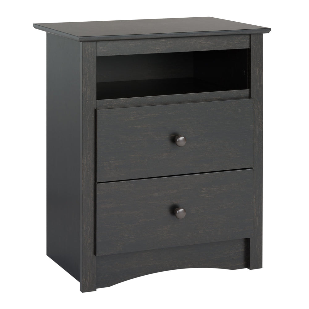 Sonoma 2-Drawer Open Shelf Nightstand
