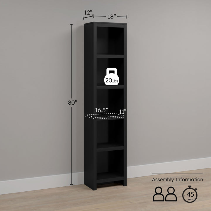Moda 80" Narrow Bookcase