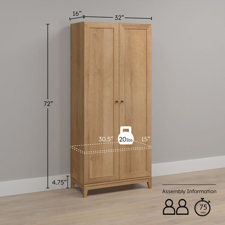 Yaletown 32" 2-Door Panel Storage Cabinet