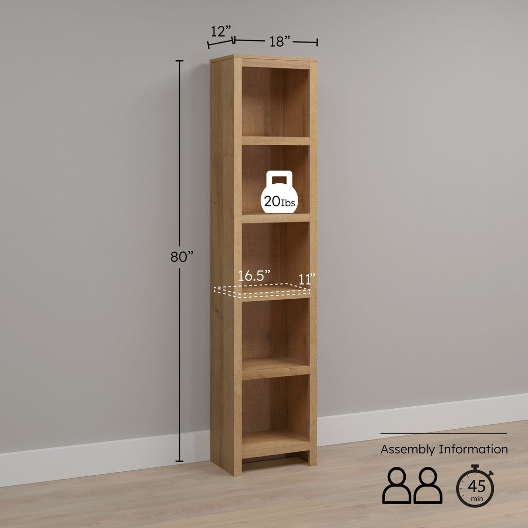 Moda 80" Narrow Bookcase