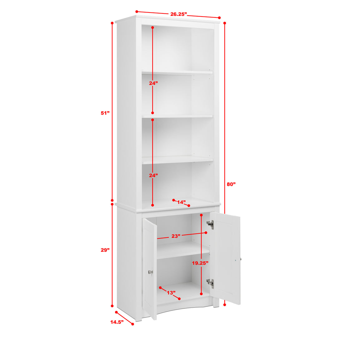 Sonoma 80" Panel Door Bookcase
