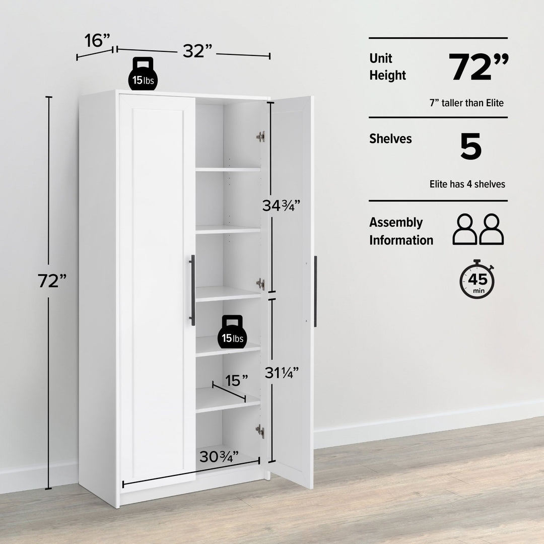 Elite Premium 32" 2-Door Panel Storage Cabinet