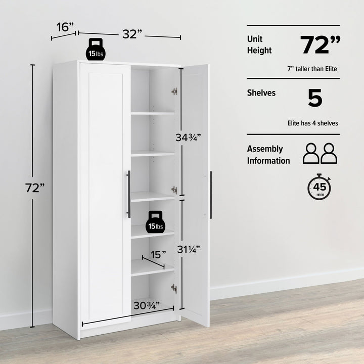 Elite Premium 32" 2-Door Panel Storage Cabinet