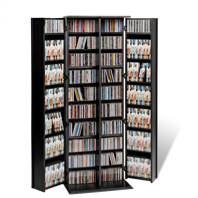 Grande Locking Media Storage Cabinet, Media Storage Unit With Doors