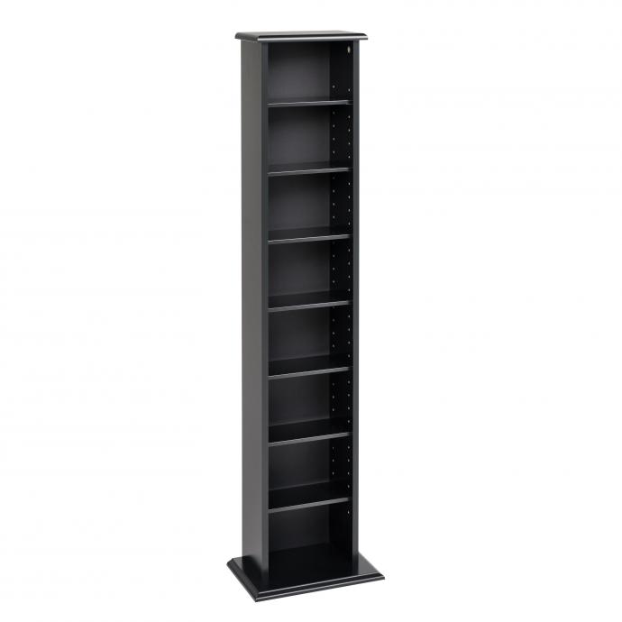 Tall Double-Black Media Storage Tower 