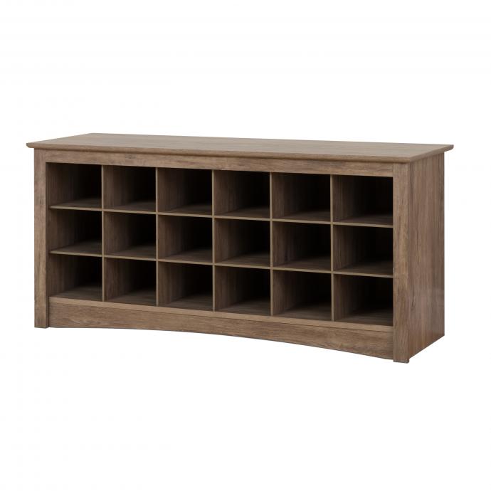 18 Pair Shoe Storage Cubby Bench, Entryway Shoe Storage Cubby Bench