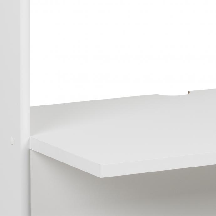 Tall Floating Desk, White - detail