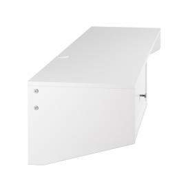 White Modern Floating Desk with Drawer left side